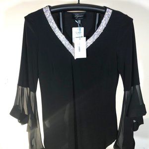 Frank Lyman Rhinestone collar womans blouse